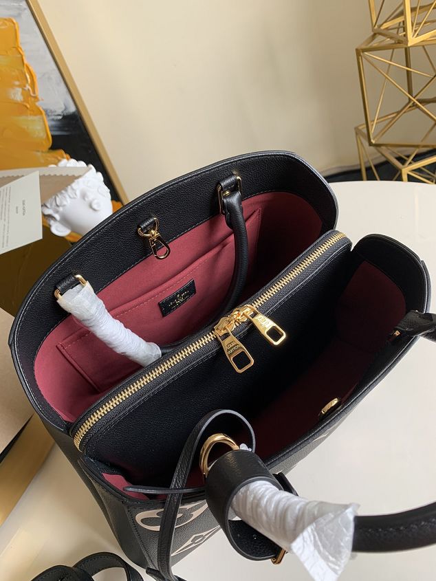 2021 louis vuitton original embossed calfskin montaigne MM handbag M45484 black