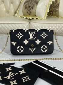 Louis vuitton original monogram calfskin felicie pochette M69978 black