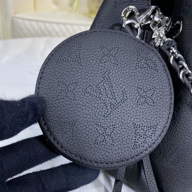 Louis vuitton original mahina leather bella bucket bag M57070 black