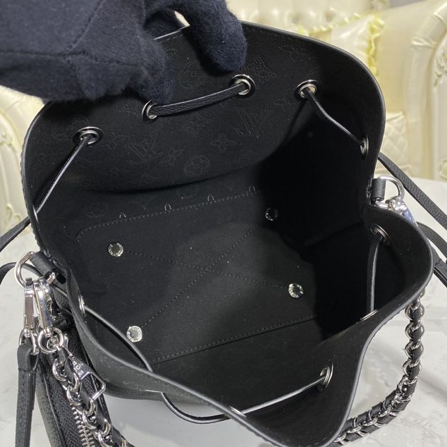 Louis vuitton original mahina leather bella bucket bag M57070 black