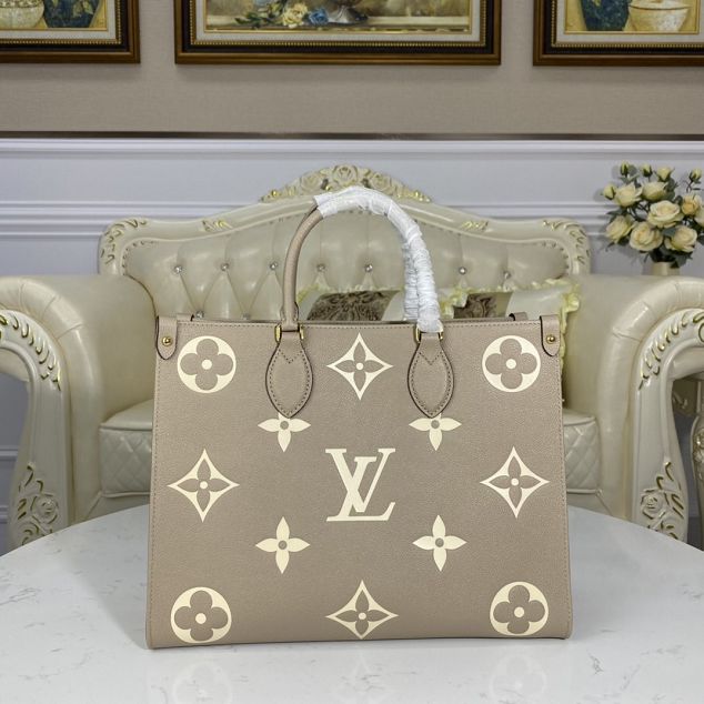 Louis vuitton original embossed calfskin onthego mm M45494 grey