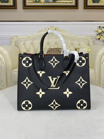 Louis vuitton original embossed calfskin onthego mm M45495 black