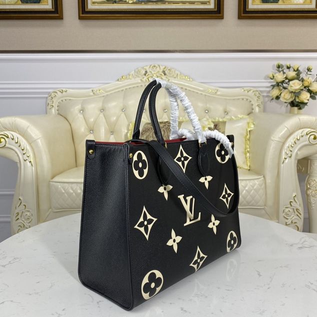 Louis vuitton original embossed calfskin onthego mm M45495 black