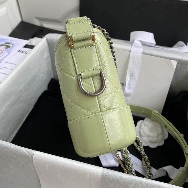 CC original aged calfskin gabrielle small hobo bag A91810 light green
