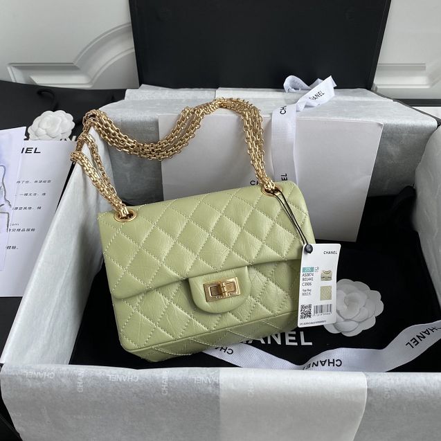 CC original calfskin small 2.55 handbag AS0874 light green