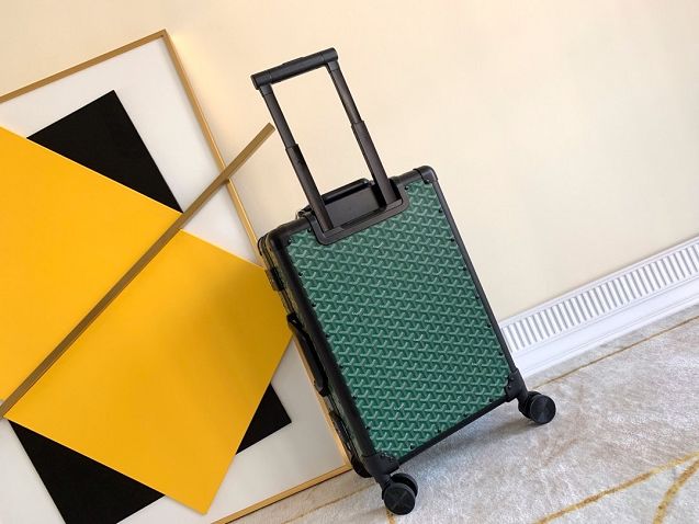 Goyard canvas rolling luggage GY0003 green