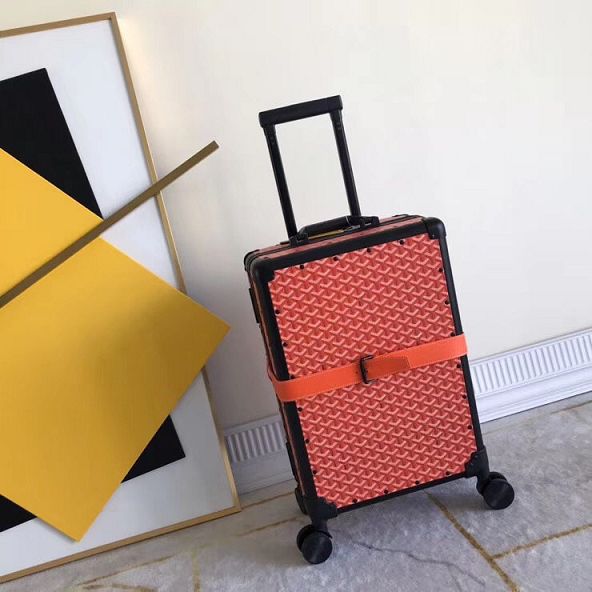 Goyard canvas rolling luggage GY0003 orange