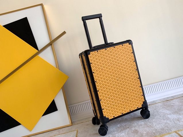 Goyard canvas rolling luggage GY0003 yellow