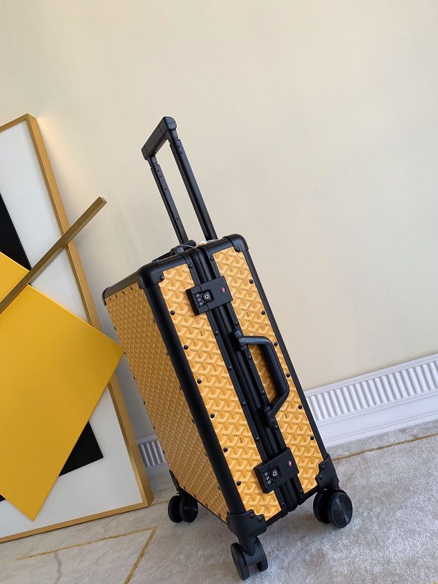 Goyard canvas rolling luggage GY0003 yellow