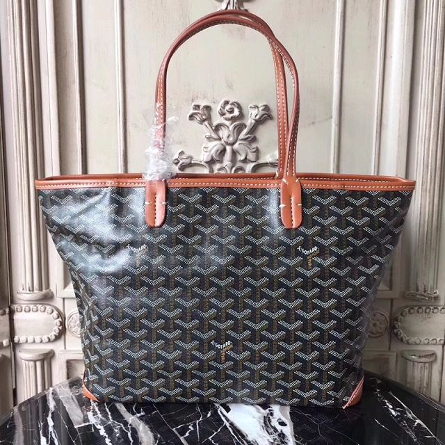 Goyard original canvas artois PM bag GY0002 black&brown