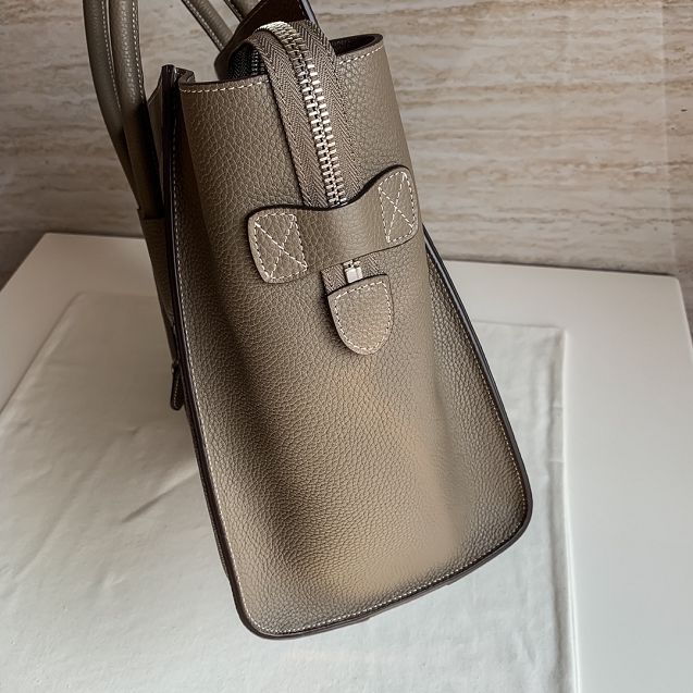 Celine original grained calfskin mini luggage handbag 189213 grey