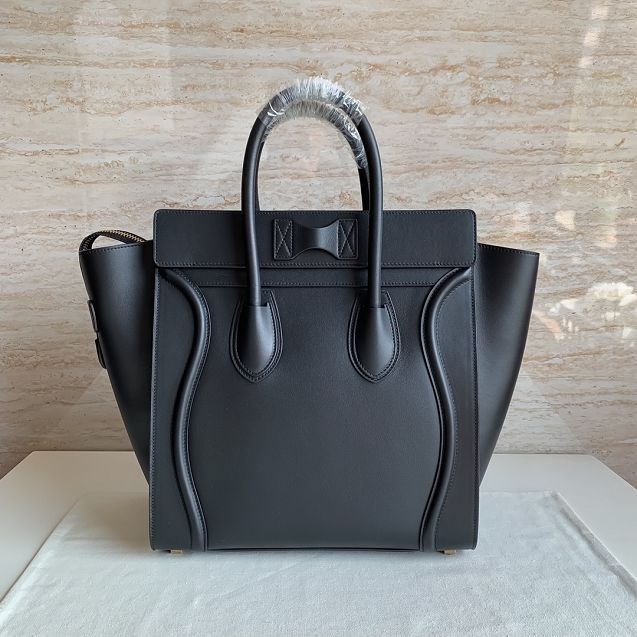 Celine original smooth calfskin mini luggage handbag 189213 black