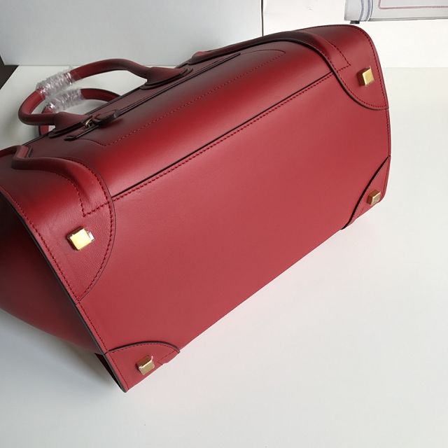 Celine original smooth calfskin mini luggage handbag 189213 red