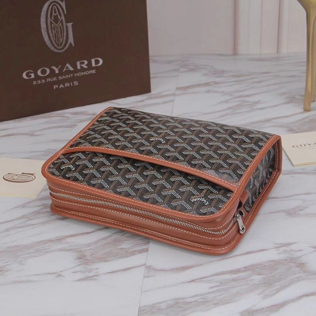 Goyard original canvas clutch GY0008 black&brown