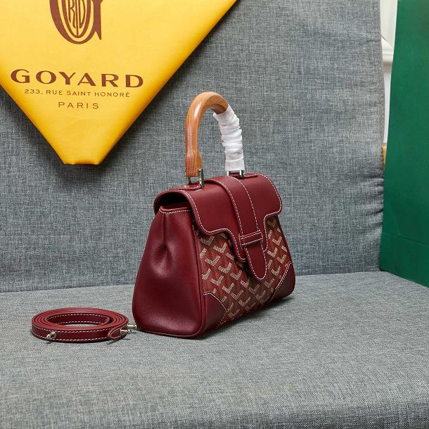 Goyard original canvas  mini saigon bag GY0007 wine red