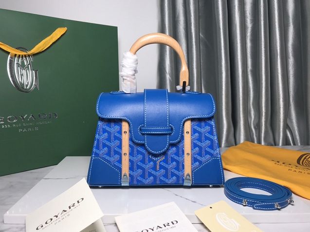 Goyard original canvas saigon structure mini bag GY0009 blue