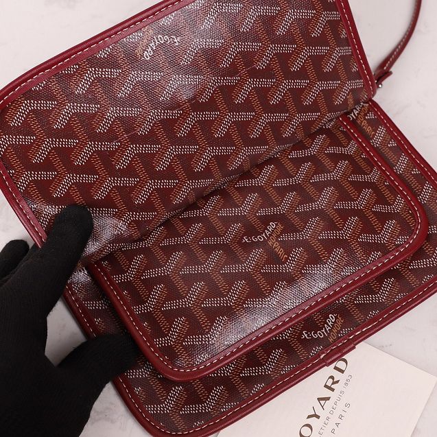 Goyard original canvas plumet pouch GY0010 wine red