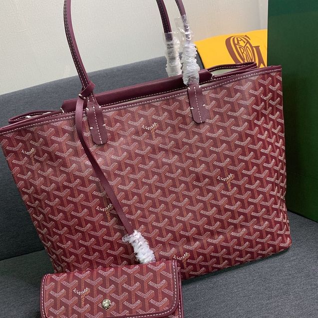 Goyard original canvas isabelle tote pm bag GY0025 wine red