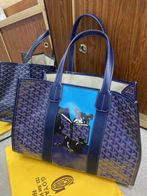 Goyard canvas shopping tote bag GY0026 blue