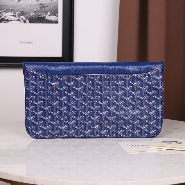 Goyard original calfskin&canvas sainte marie MM clutch GY0020 blue