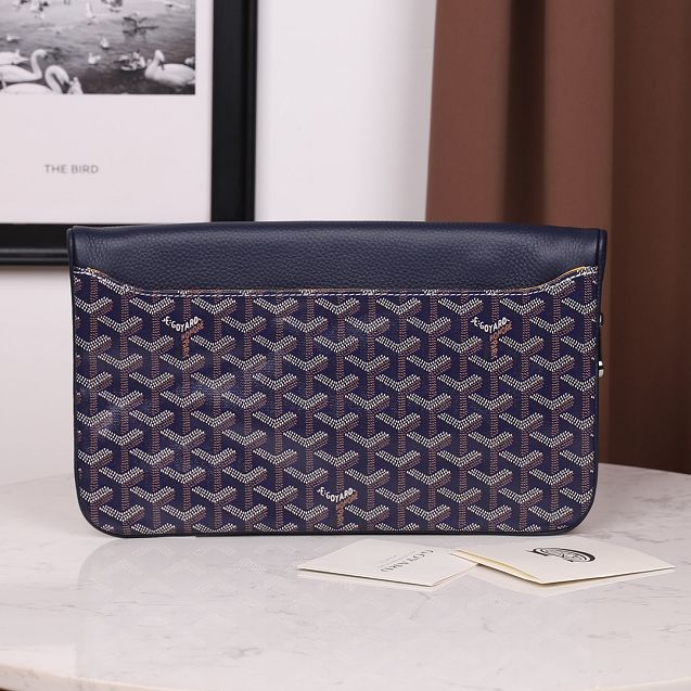 Goyard original calfskin&canvas sainte marie MM clutch GY0020 royal blue