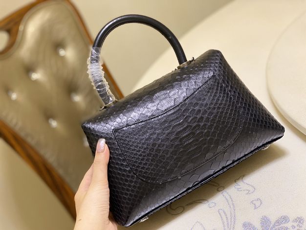 CC original python leather small coco handle bag A92990 black