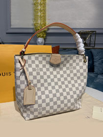 2018 louis vuitton original damier azur graceful hobo pm N42248 beige