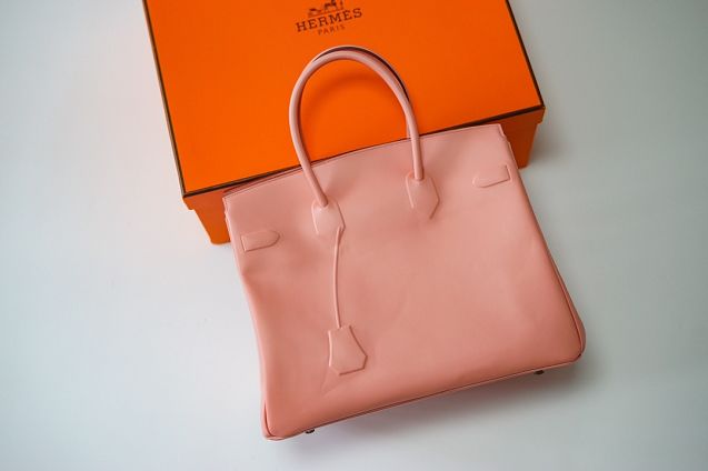 Hermes handmade original calfskin shadow birkin bag BK0037 pink