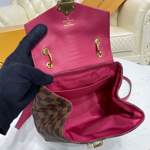 Louis vuitton original damier ebene clapton backpack N40108 burgundy