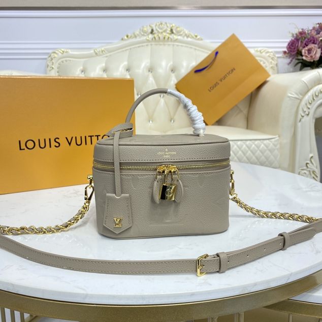 2021 Louis vuitton original calfskin vanity pm handbag M45608 grey