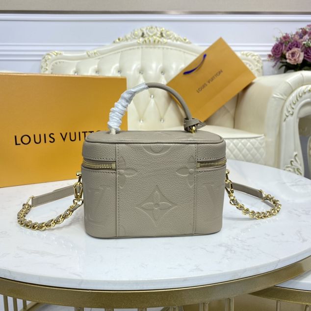 2021 Louis vuitton original calfskin vanity pm handbag M45608 grey