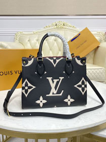 Louis vuitton original embossed calfskin onthego pm M45659 black