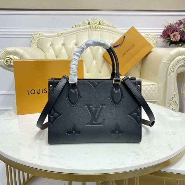 Louis vuitton original embossed calfskin onthego pm M45661 black