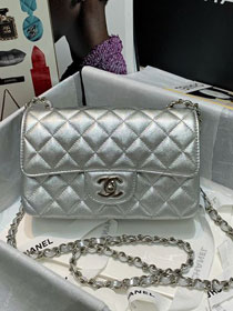 CC original lambskin mini flap bag A69900 silver