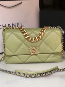 2021 CC original lambskin medium 19 flap bag AS1161 light green