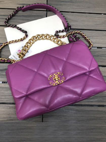 2021 CC original lambskin medium 19 flap bag AS1161 purple