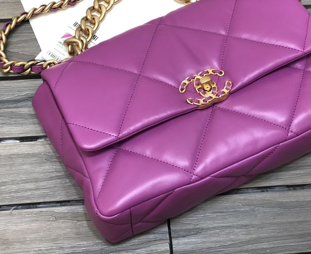 2021 CC original lambskin medium 19 flap bag AS1161 purple