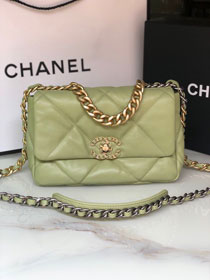 2021 CC original lambskin small 19 flap bag AS1160 light green