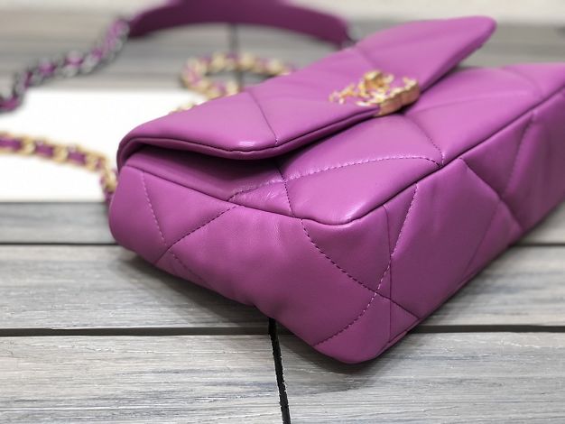 2021 CC original lambskin small 19 flap bag AS1160 purple