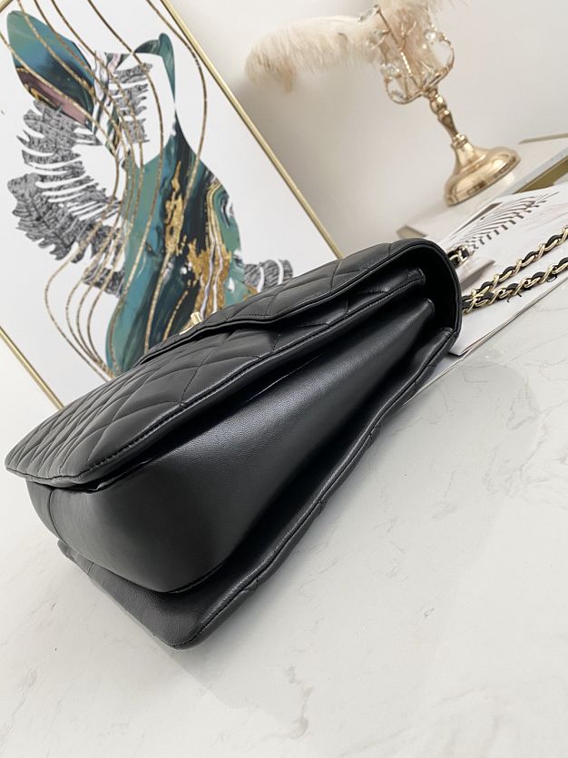 CC original lambskin flap bag with top handle A01089 black