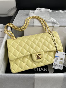 CC original lambskin medium flap bag A01112 light yellow