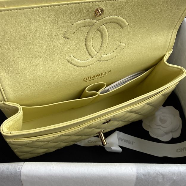 CC original lambskin medium flap bag A01112 light yellow