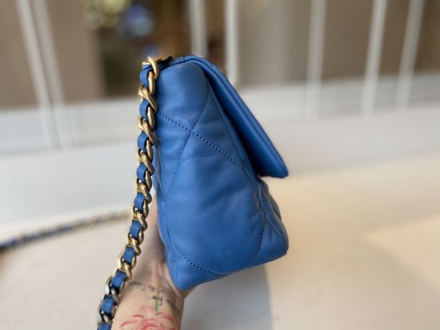 2021 CC original lambskin small 19 flap bag AS1160 blue