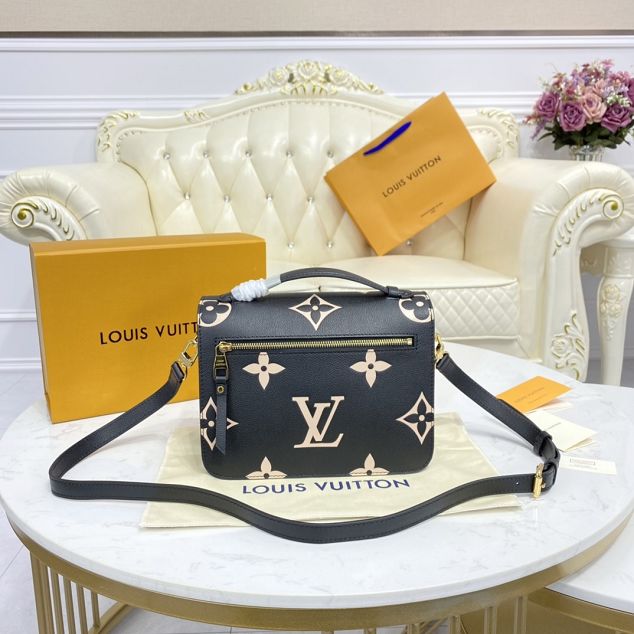 Louis vuitton original calfskin pochette metis M45773 black