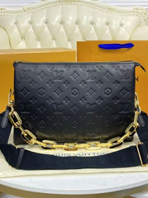 Louis vuitton original lambskin coussin mm bag M57783 black