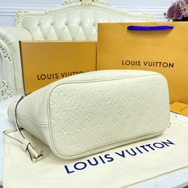 Louis vuitton original monogram empreinte neverfull mm M45684 white