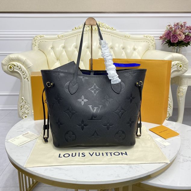 Louis vuitton original monogram empreinte neverfull mm M45685 black