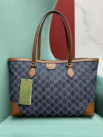 2021 GG original denim ophidia medium tote bag 631685 blue&brown