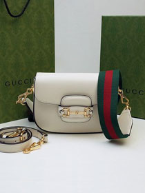 2021 GG original calfskin horsebit 1955 mini bag 658574 white