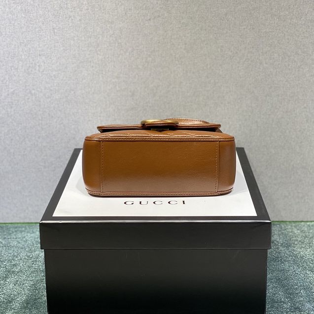 2021 GG original calfskin marmont mini top handle bag 583571 brown